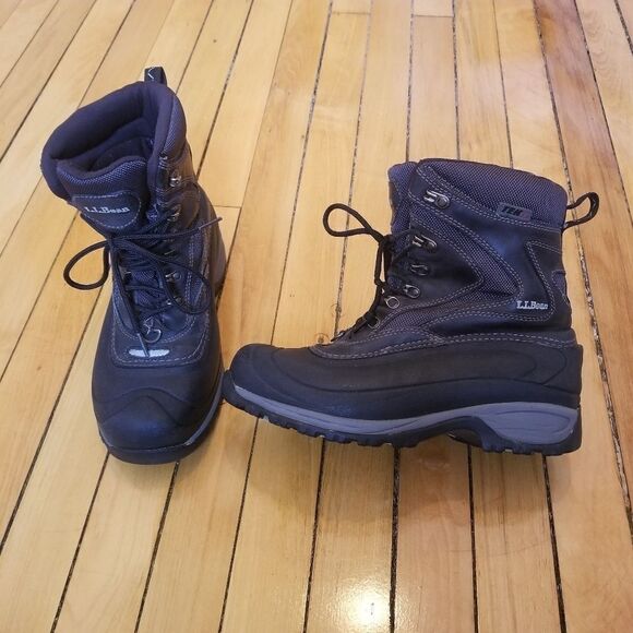 L.L.Bean Tek 2.5 Black Leather Waterproof Hiking PrimaLoft Mid Calf Boots 7 - Picture 1 of 10